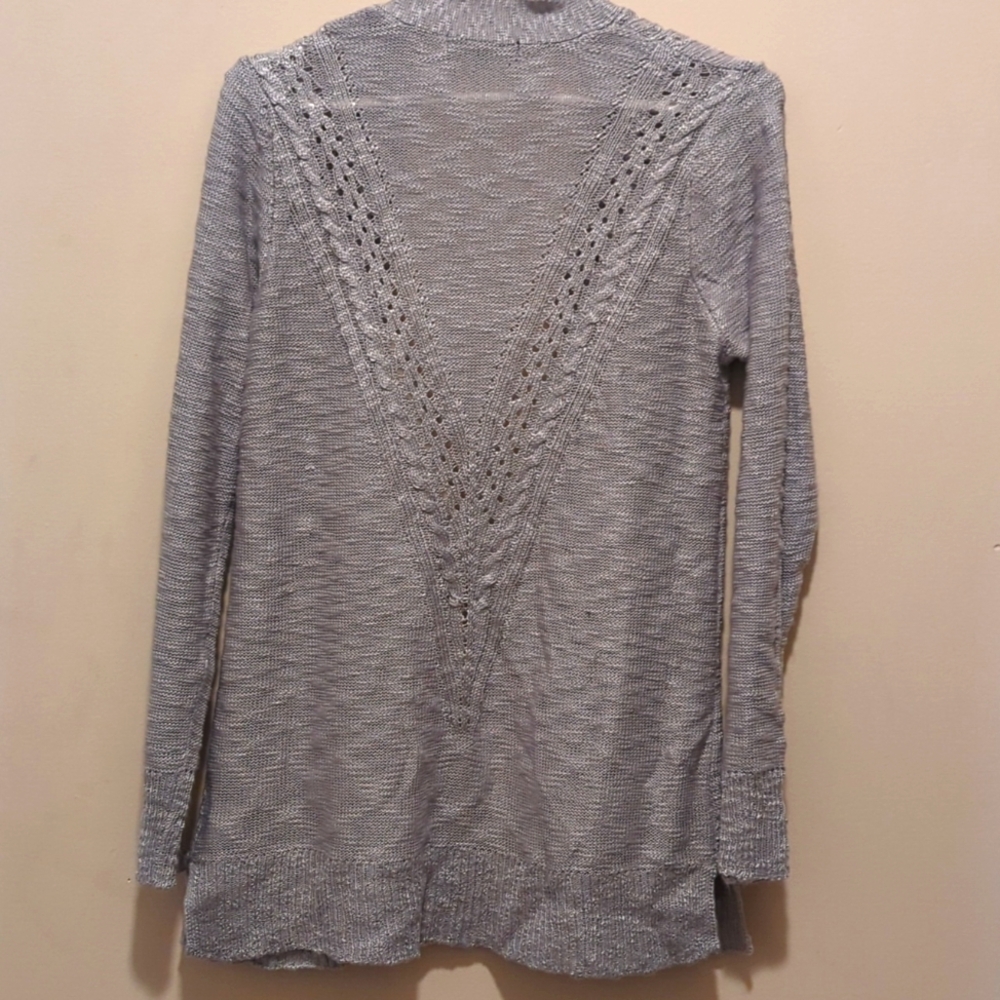 This is a gray cardigan from stitch fix size small. The brand is Love Ellie.